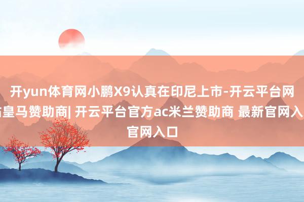 开yun体育网小鹏X9认真在印尼上市-开云平台网站皇马赞助商| 开云平台官方ac米兰赞助商 最新官网入口